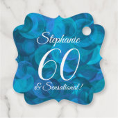 Ocean Blue 60 en Sensational Birthday Party Bedankjes Labels (Achterkant)