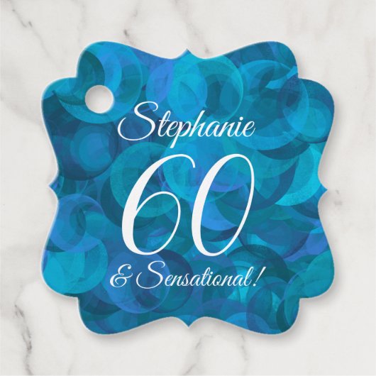 Ocean Blue 60 en Sensational Birthday Party Bedankjes Labels (Voorkant)