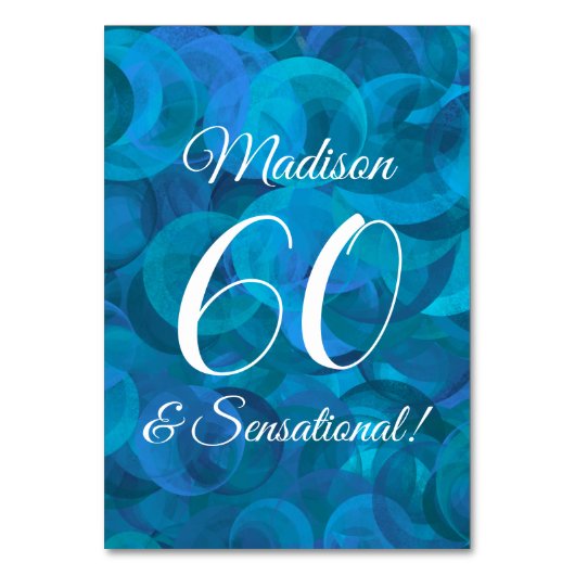 Ocean Blue 60 en Sensational Birthday Party Kaart (Achterkant)