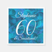 Ocean Blue 60 en Sensational Birthday Party Servet (Voorkant)
