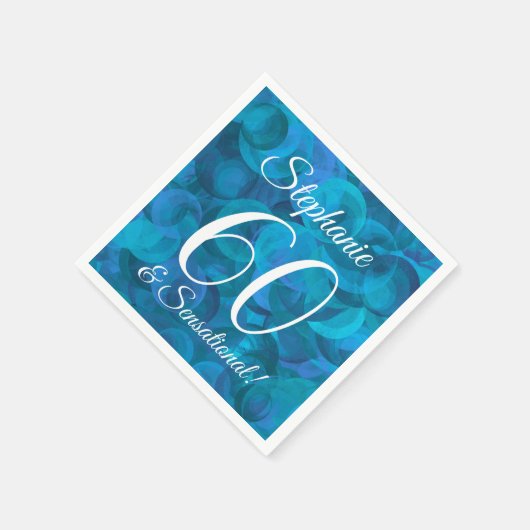 Ocean Blue 60 en Sensational Birthday Party Servet (Hoek)
