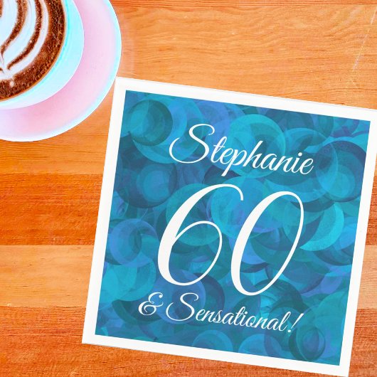 Ocean Blue 60 en Sensational Birthday Party Servet