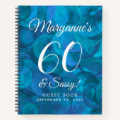 Ocean Blue 60 & Sassy Birthday Party Guest Book Notitieboek (Voorkant)