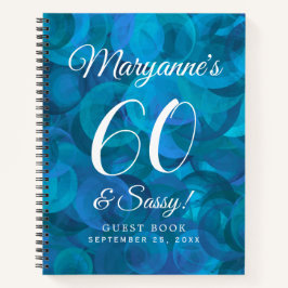 Ocean Blue 60 & Sassy Birthday Party Guest Book Notitieboek