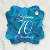 Ocean Blue 70 en Sensational Birthday Party Bedankjes Labels (Achterkant)