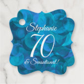 Ocean Blue 70 en Sensational Birthday Party Bedankjes Labels (Voorkant)