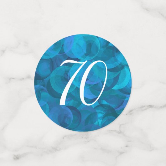 Ocean Blue 70 en Sensational Birthday Party Confetti (Kleine voorkant)