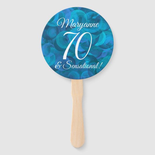 Ocean Blue 70 en Sensational Birthday Party Handwaaier (Voorkant)