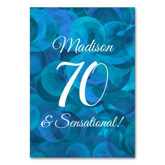 Ocean Blue 70 en Sensational Birthday Party Kaart (Achterkant)