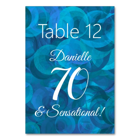 Ocean Blue 70 en Sensational Birthday Party Kaart (Voorkant)