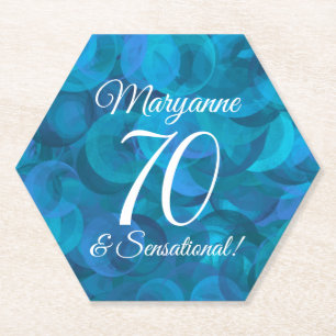 Ocean Blue 70 en Sensational Birthday Party Kartonnen Onderzetters