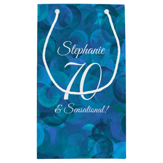 Ocean Blue 70 en Sensational Birthday Party Klein Cadeauzakje (Achterkant)