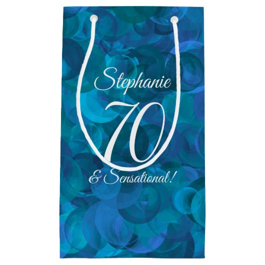 Ocean Blue 70 en Sensational Birthday Party Klein Cadeauzakje (Voorkant)