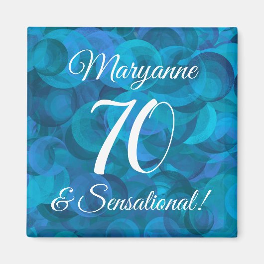Ocean Blue 70 en Sensational Birthday Party Magneet (Voorkant)