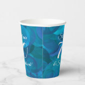 Ocean Blue 70 en Sensational Birthday Party Papieren Bekers (Rechts)