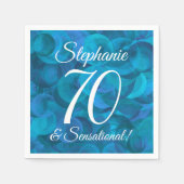 Ocean Blue 70 en Sensational Birthday Party Servet (Voorkant)
