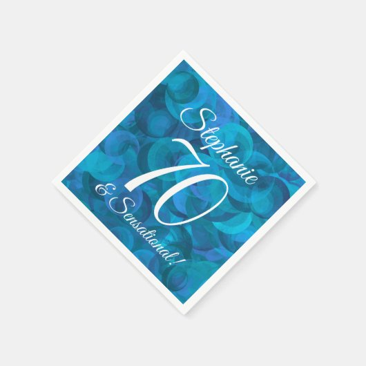 Ocean Blue 70 en Sensational Birthday Party Servet (Hoek)