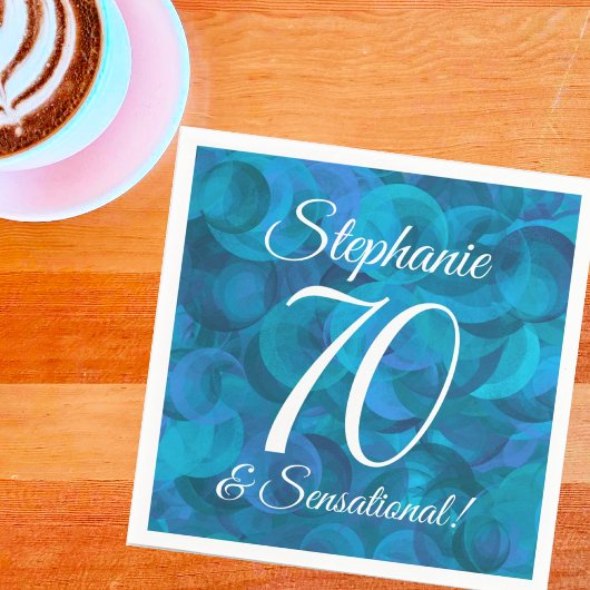Ocean Blue 70 en Sensational Birthday Party Servet