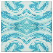 Ocean Blue Abstract Painted Beach Marmeren Golven Stof (Swatch)