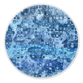 Ocean Blue Abstract Water Pattern Keramische Knop (Voorkant)