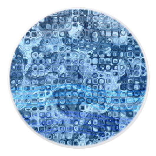 Ocean Blue Abstract Water Pattern Keramische Knop (Voorkant)