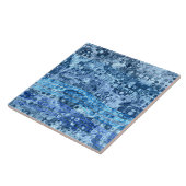 Ocean Blue Abstract Water Pattern Tegeltje (Zijkant)