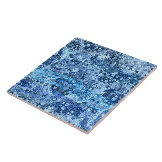Ocean Blue Abstract Water Pattern Tegeltje (Zijkant)