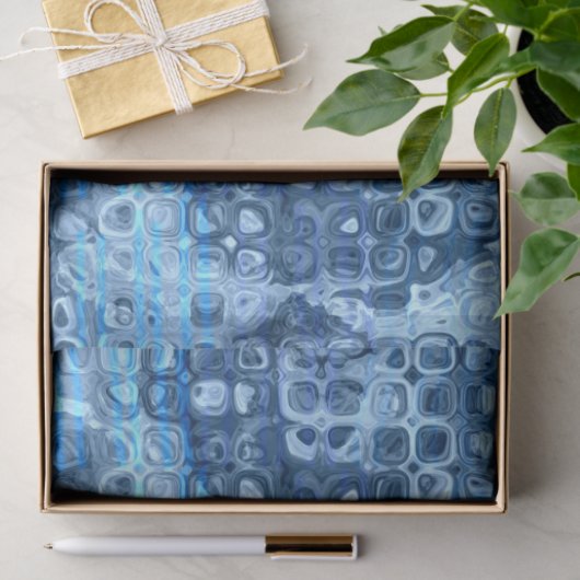 Ocean Blue Abstract Water Pattern Tissuepapier (Geschenk)
