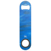 Ocean Blue Abstracte Roestvrijstalen Flesopener Speed Flessenopener (Achterkant)