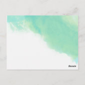 Ocean Blue Abstracte Waterverf Kalligrafie Briefkaart (Achterkant)