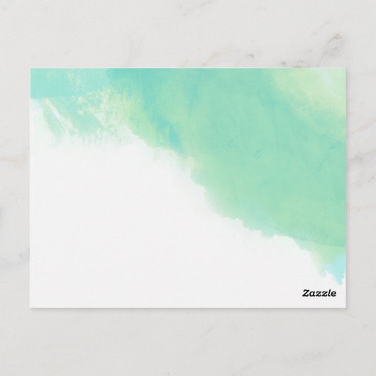 Ocean Blue Abstracte Waterverf Kalligrafie Briefkaart (Achterkant)