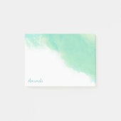 Ocean Blue Abstracte Waterverf met Monogram Post-it® Notes (Voorkant)