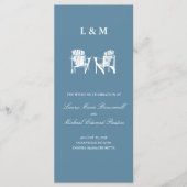 Ocean Blue Adirondack Stoelen Ceremonie Programma Programmakaart (Voorkant)