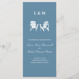 Ocean Blue Adirondack Stoelen Ceremonie Programma Programmakaart