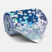 Ocean Blue Agate Glitter Sparkly Stropdas (Opgerold)