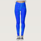 Ocean Blue All-Over Waterverf Paint Leggings (Voorkant)