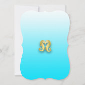 Ocean Blue Anchor Gold Wedding Uitnodiging (Achterkant)