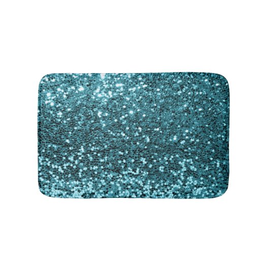 Ocean Blue Aqua Blauwgroen Glitter Sequin Turquois Badmat (Voorkant)