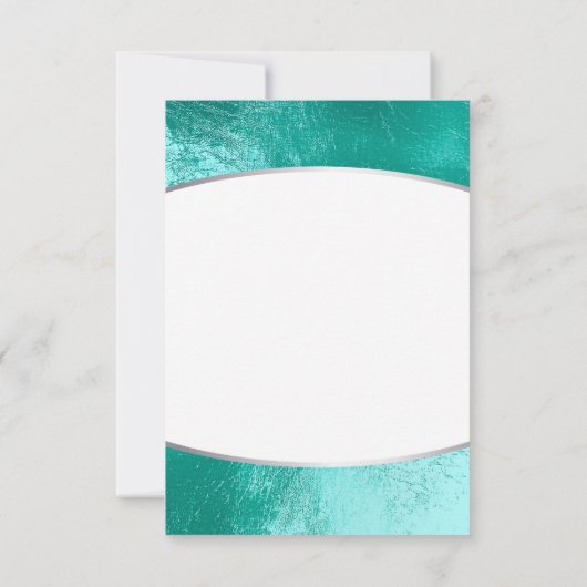 Ocean Blue Aqua Gray White Metallic Beach Kaart (Achterkant)