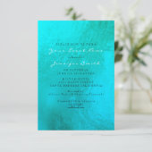 Ocean Blue Aqua Pearl White Metallic Beach Kaart (Staand voorkant)