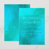 Ocean Blue Aqua Pearl White Metallic Beach Kaart (Voorkant / Achterkant)