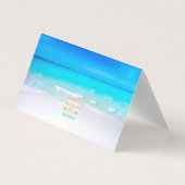 Ocean Blue Aqua Professional Logo Folded Visitekaartje (Achterkant)