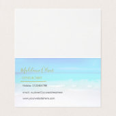 Ocean Blue Aqua Professional Logo Folded Visitekaartje (Binnenkant ongevouwen)