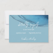 Ocean blue aquamarine RSVP kaartje (Voorkant)