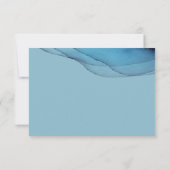 Ocean blue aquamarine RSVP kaartje (Achterkant)