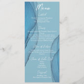 Ocean blue aquamarine waterverf Wedding Menu (Voorkant)