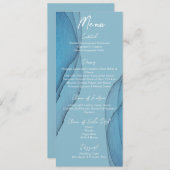 Ocean blue aquamarine waterverf Wedding Menu (Voorkant / Achterkant)