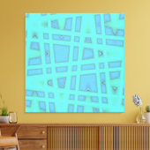 Ocean Blue Baby Blauw Modern Geometrisch Golfpatro Canvas Afdruk (Insitu (Woonkamer))