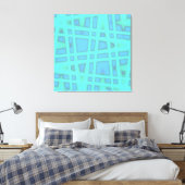 Ocean Blue Baby Blauw Modern Geometrisch Golfpatro Canvas Afdruk (Insitu (Slaapkamer))