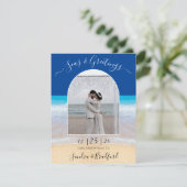 Ocean Blue Beach foto Zeeen & groetings Bedankkaart (Staand voorkant)